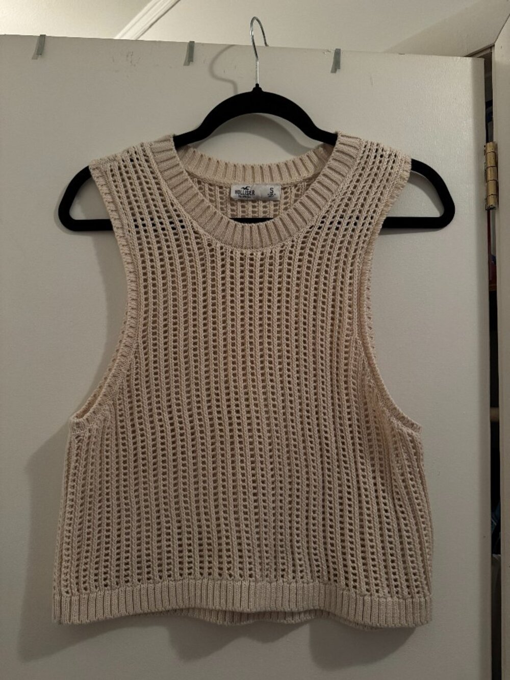 Hollister crochet knit sweater top Size S